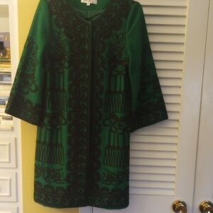 Green and Black Patterned Dress